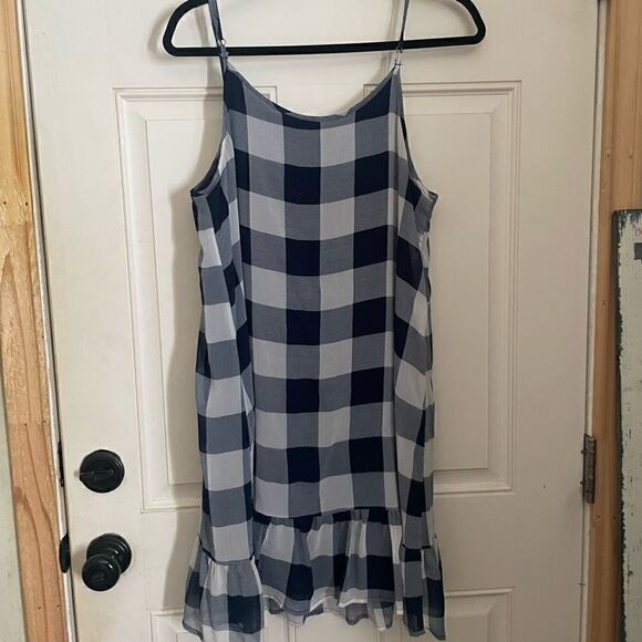Abercrombie & Fitch Blue Plaid Dress Large - Picture 1 of 5